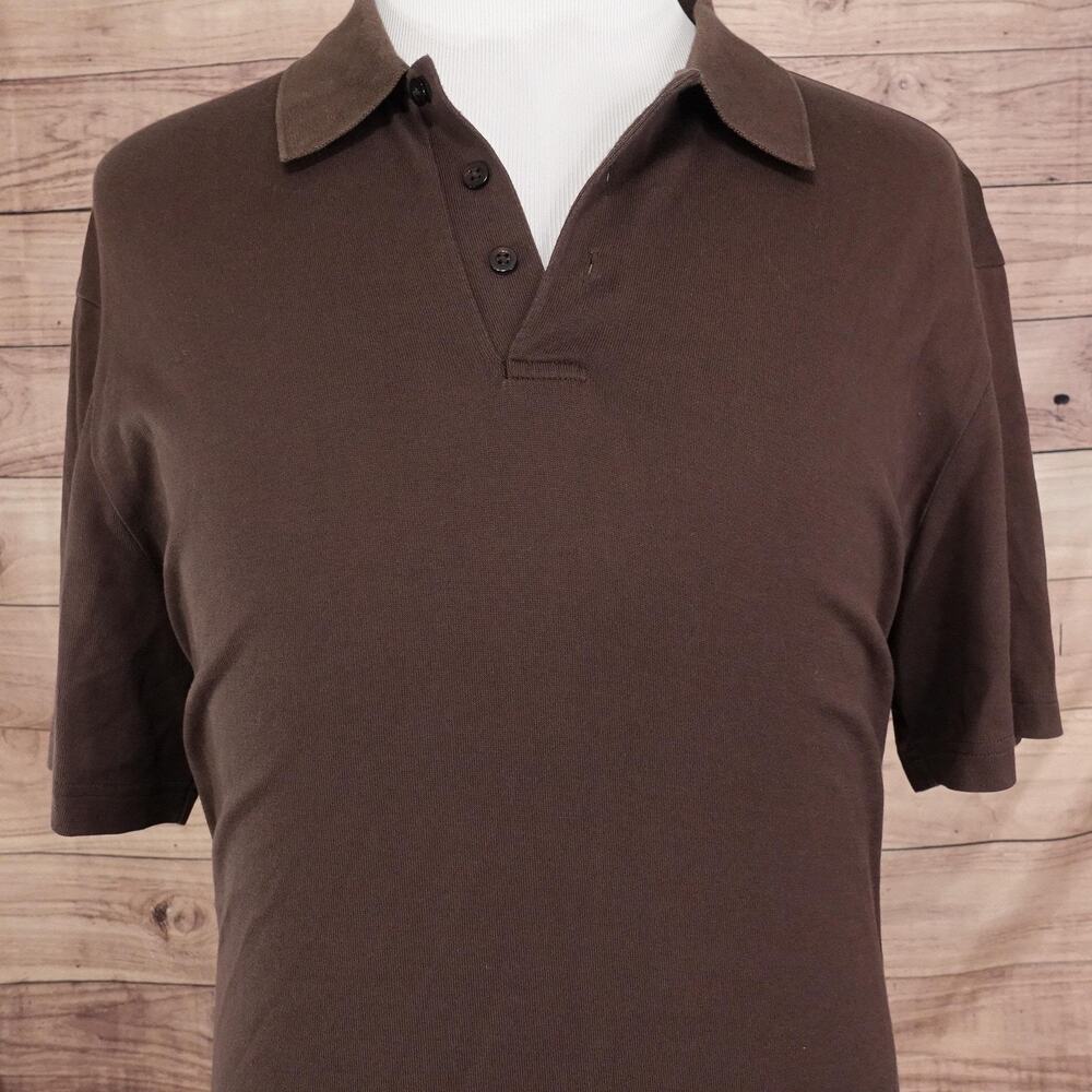Robert Barakett‎ Polo Shirt Mens 2XL Brown Pima Cotton Short Sleeve Montreal